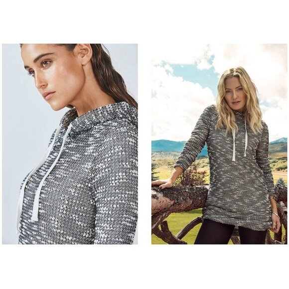 Fabletics Yukon Long Sleeve Fleece Dress Size Large Cream/black Nwt - Picture 2 of 12